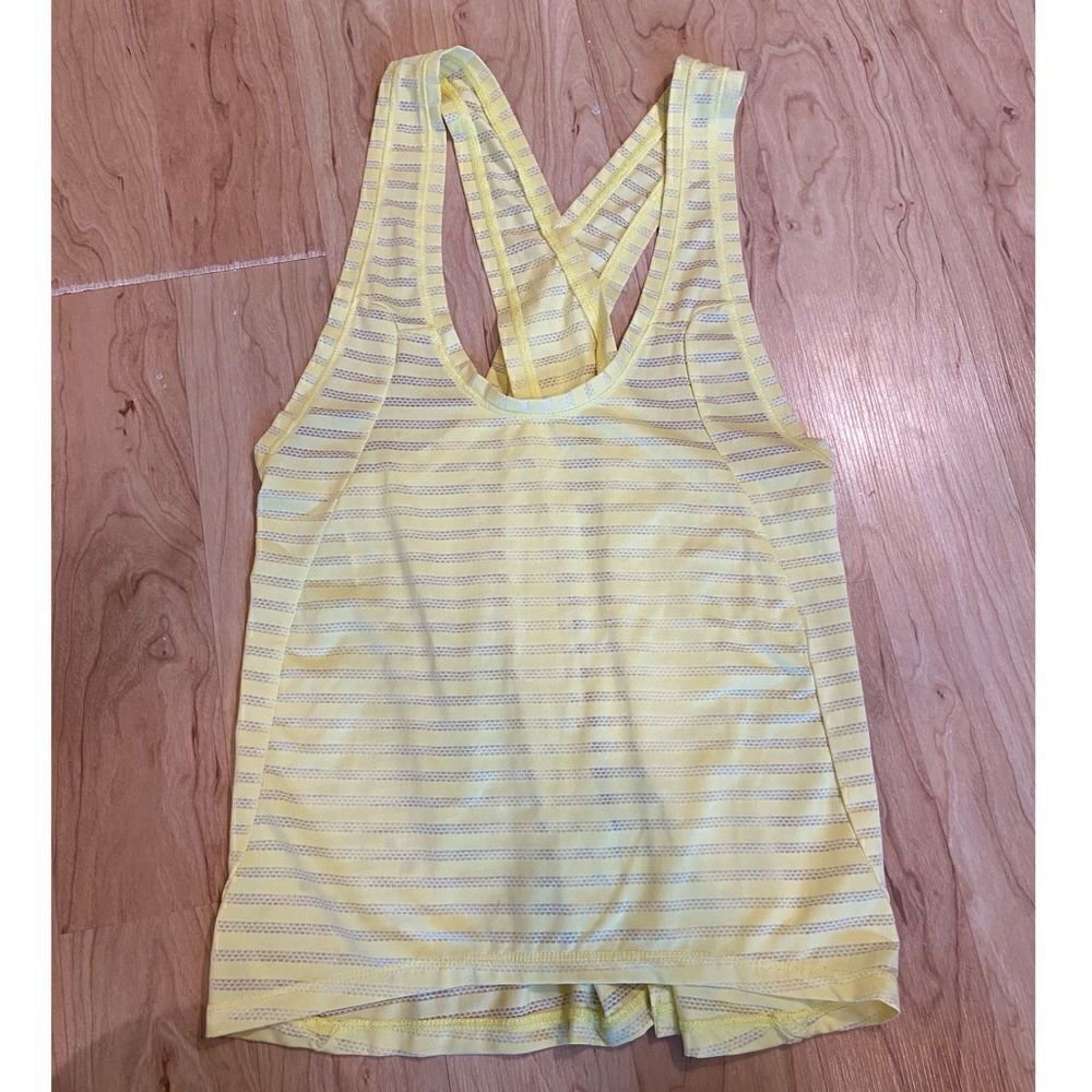 Zyia Active yellow stripe athletic tank top